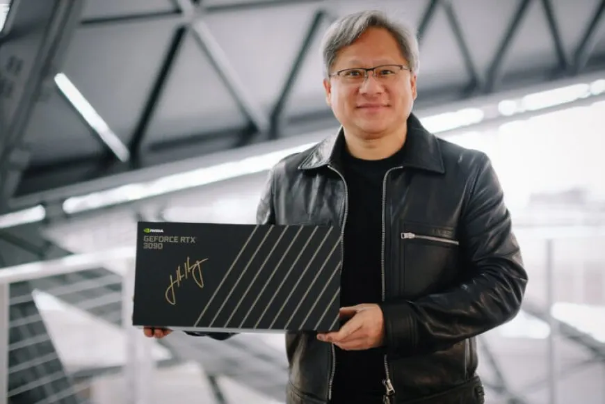 GeForce RTX 3090 graphics card signed by NVIDIA CEO Jensen Huang at GTC 2022