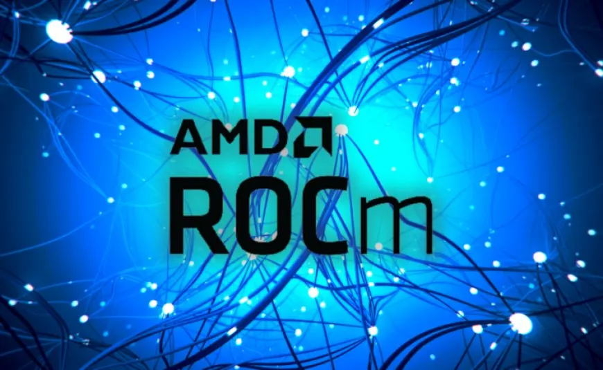 AMD ROCm 5.0.2 release banner displaying the software logo and version details