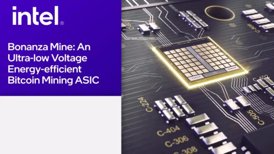 Intel displays the BonanzaMine chip designed for ASIC Bitcoin mining acceleration at ISSCC.