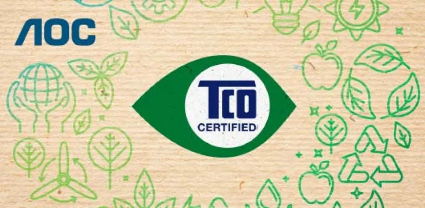AOC office monitors featuring TCO Certified Generation 9 credentials for sustainable business use.