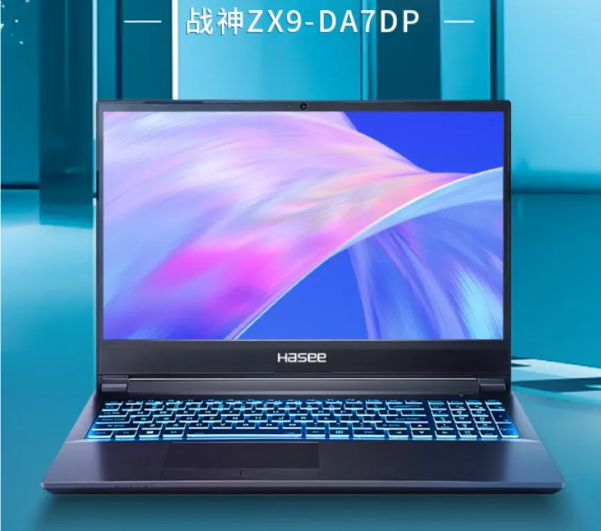 Hasee ZX9 laptop featuring RTX 3070 GPU and Intel Celeron G6900 CPU