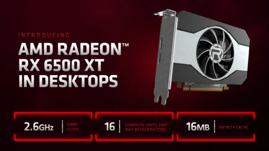 The AMD Radeon RX 6500 XT graphics card illustrates the PCIe x4 interface limitation on Gen 3 platforms.