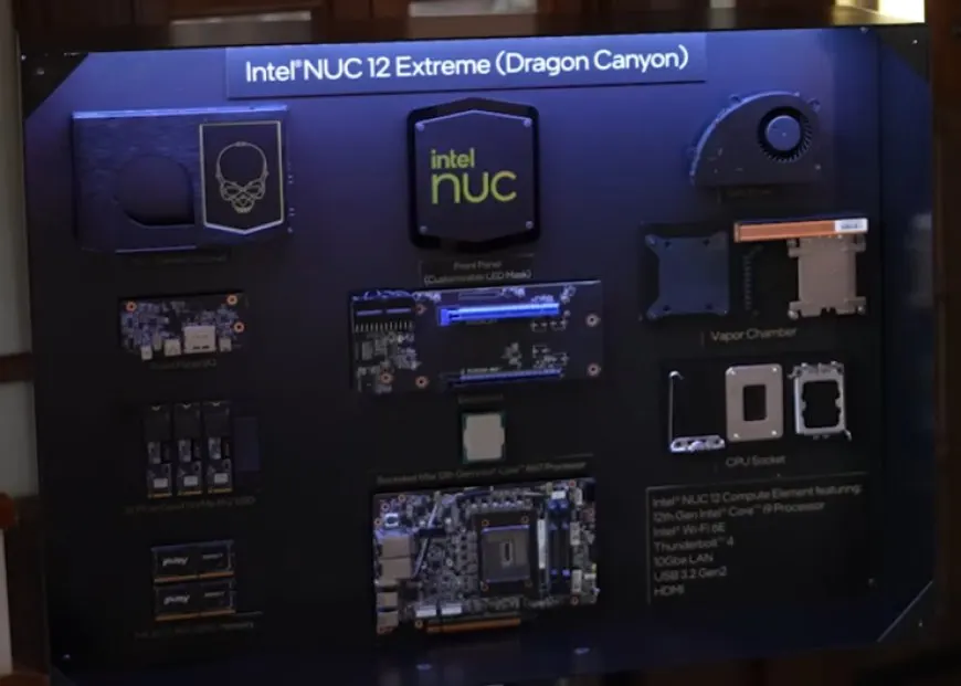 The Intel NUC 12 Extreme Dragon Canyon mini PC features an LGA 1700 socket and supports ARC Alchemist discrete GPUs at CES.
