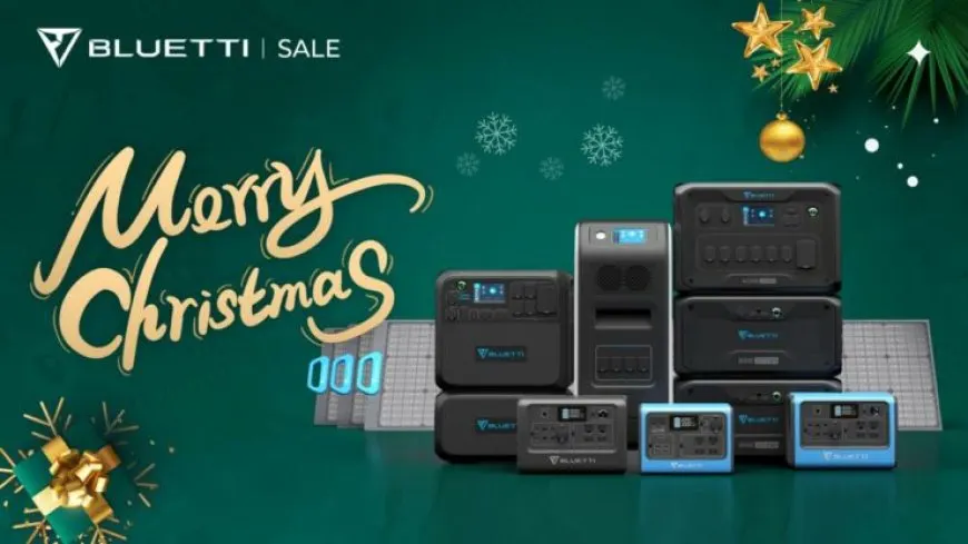 BLUETTI solar generators and solar panels featured in the Christmas sale with discounts up to $2000.