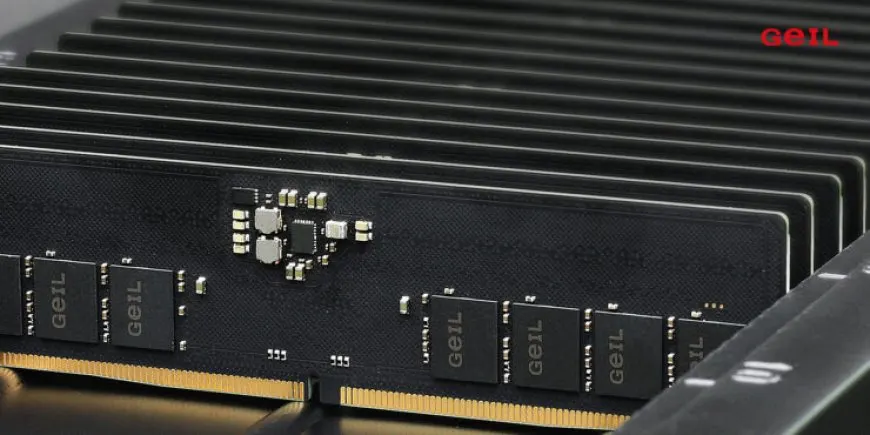 DDR5 memory modules are displayed alongside power regulation circuitry.