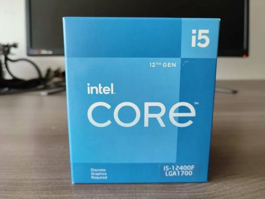 Retail boxed Intel Core i5-12400F processor with stock cooler