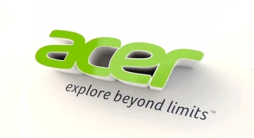 The photo shows several Acer laptop models arranged for a holiday gift guide.