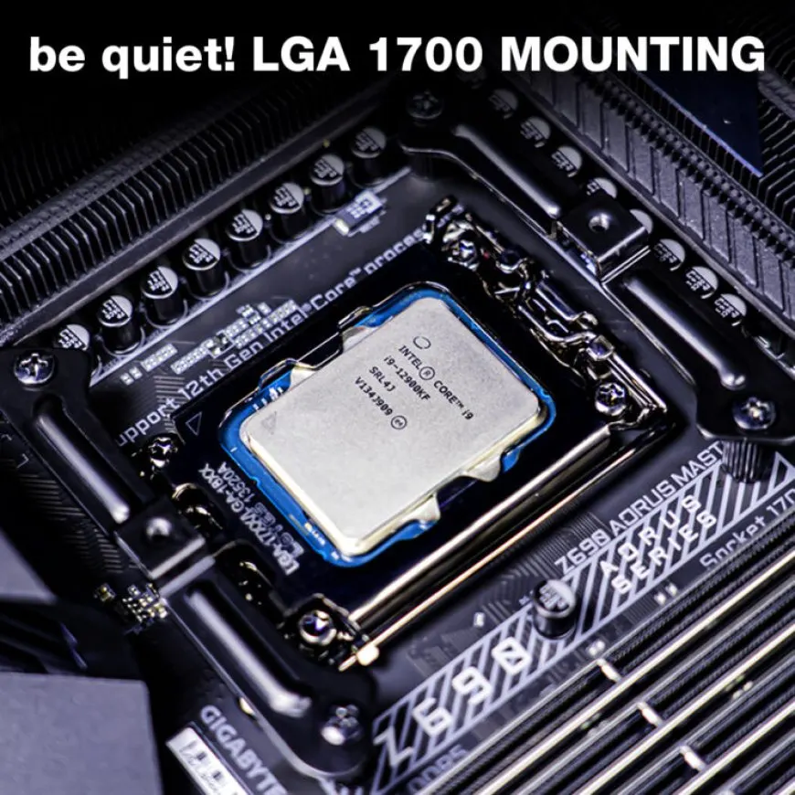 The graphic displays a compatibility list for Z690 motherboards and Alder Lake CPUs published by be quiet! and ARCTIC.