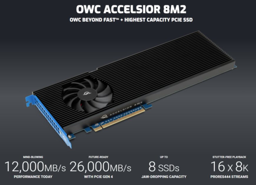 OWC Unleashes Accelsior 8M2: World’s Fastest PCIe Gen 4 SSD AIC With Up To 26,000 MB/s Speeds & 64 TB Capacities