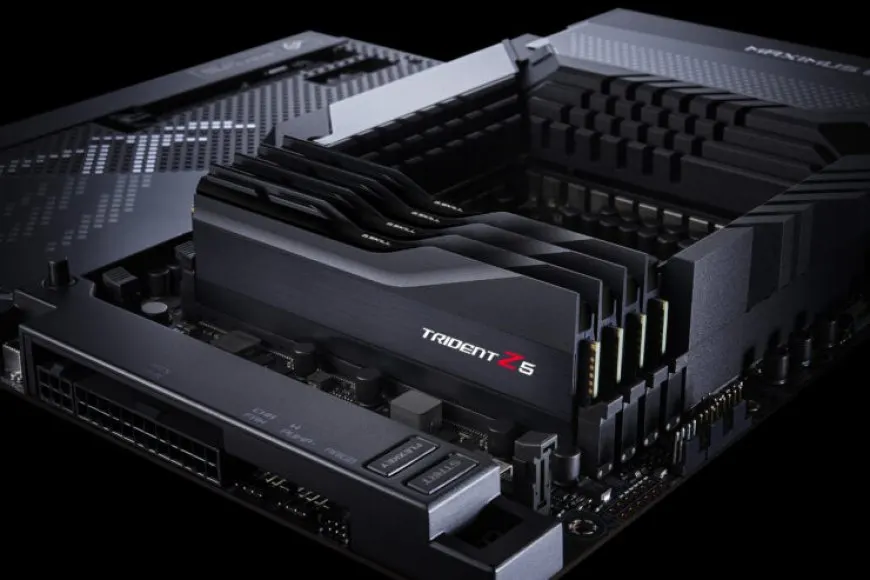 G.Skill Trident Z5 DDR5-6800 memory modules are installed on a motherboard.