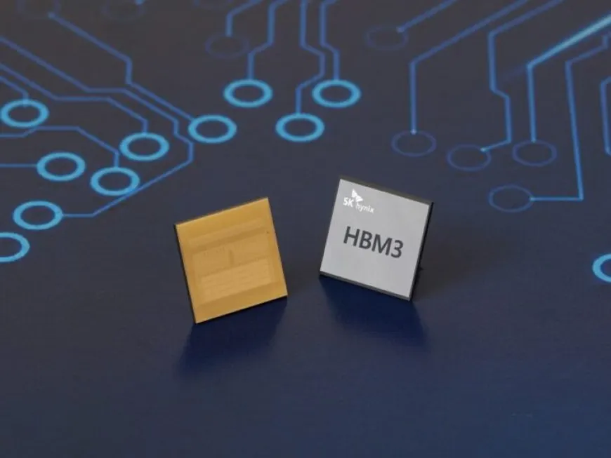 The SK Hynix HBM3 DRAM chip features 24 GB capacity, a 12-layer stack, and 819 GB/s bandwidth.