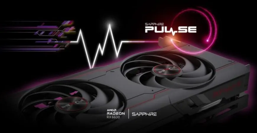 The Sapphire Radeon RX 6600 PULSE non-XT graphics card features 8 GB memory.