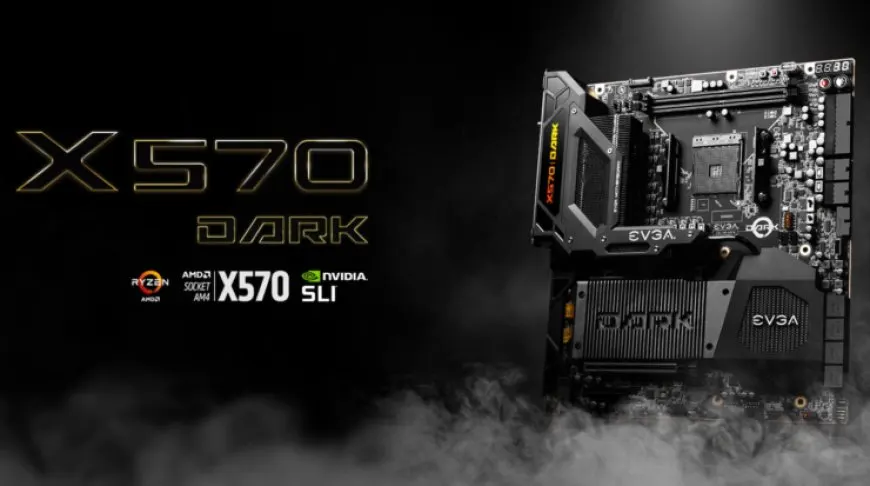 The EVGA X570 DARK motherboard supports AMD Ryzen processors and retails for $689.99.