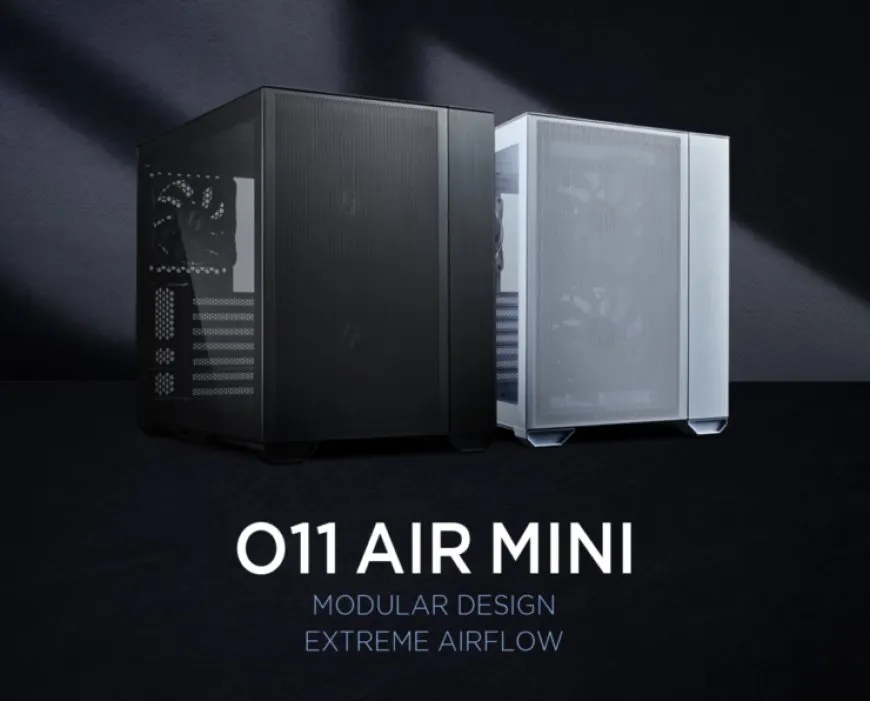 Lian Li O11 Air Mini small form factor computer case with modular panels and cooling features.