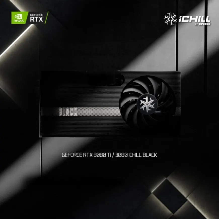 INNO3D GeForce RTX 3080 Ti and RTX 3080 iCHILL BLACK graphics cards feature hybrid cooling and a black finish.