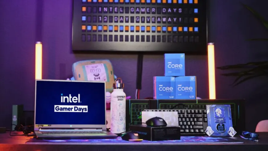 Antonline promotional banner showcasing discounted gaming laptops and desktop computers for the Intel Gamer Days event.