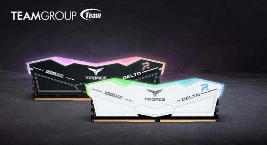 The TeamGroup T-Force DELTA RGB DDR5 memory module features an illuminated aluminum heat spreader.