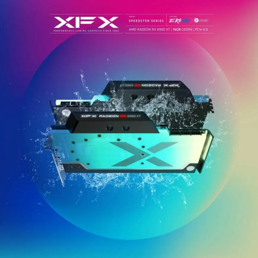 The XFX Radeon RX 6900 XT Speedster ZERO WB graphics card features an EKWB custom cooling solution.