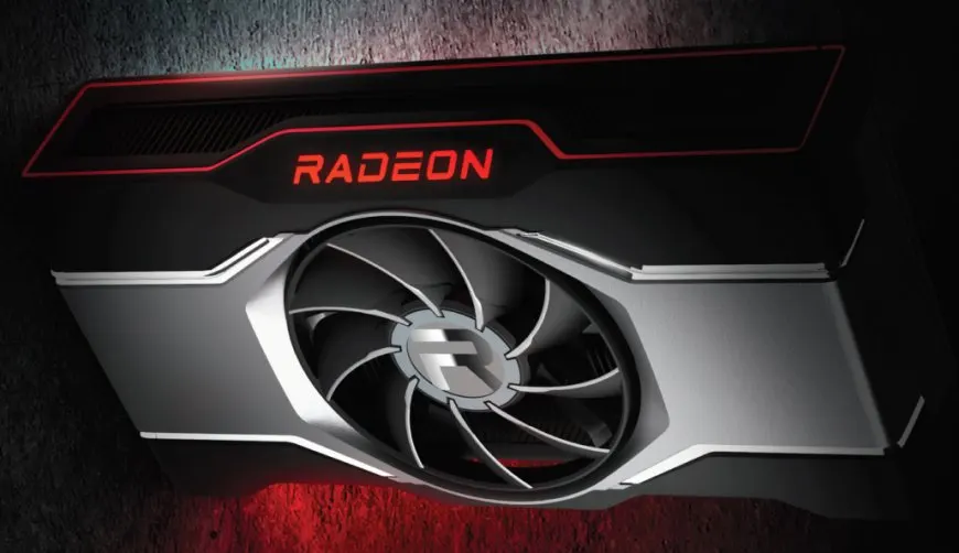 The MSI Radeon RX 6600 XT Gaming X graphics card is shown from the front with its triple fan cooling system.