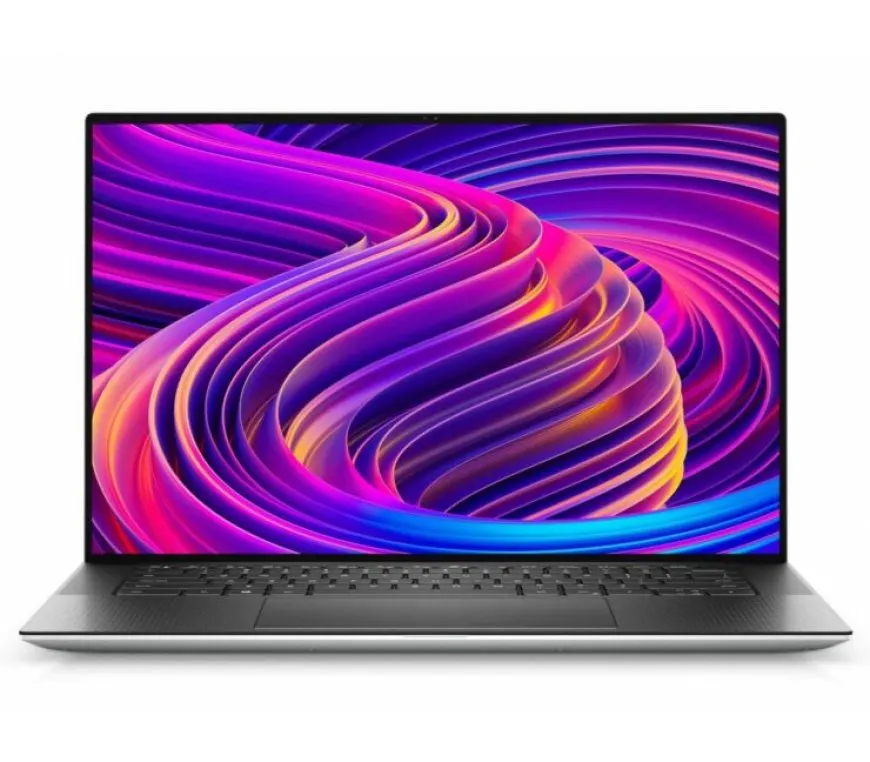 The Dell XPS 9510 laptop chassis illustrates a BIOS update fixing GPU performance issues.