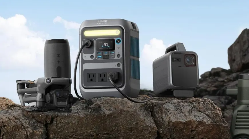 The Anker SOLIX C300 and C800 portable power stations are shown alongside their discounted pricing.