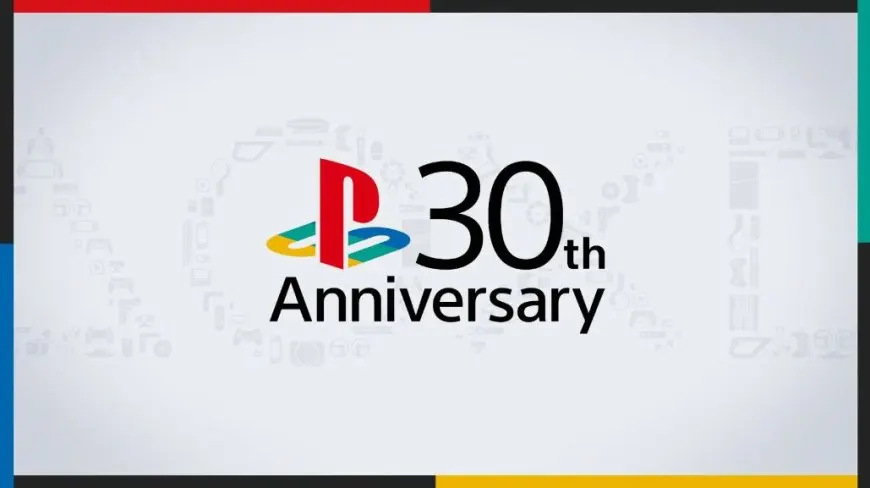 The PlayStation 5 Pro console is displayed during the 30th anniversary celebration event.