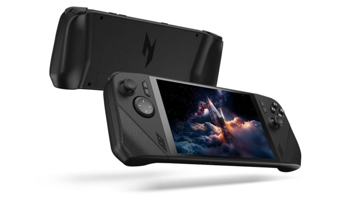 The Acer Nitro Blaze Link handheld gaming device features a seven-inch display and compact controller layout.