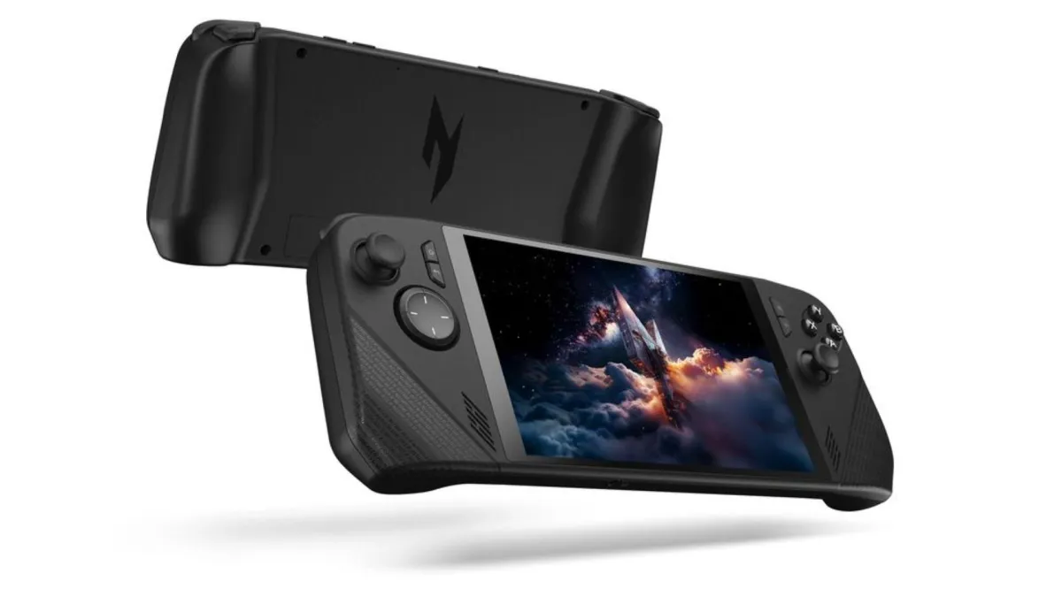 The Acer Nitro Blaze Link handheld gaming device features a seven-inch display and compact controller layout.