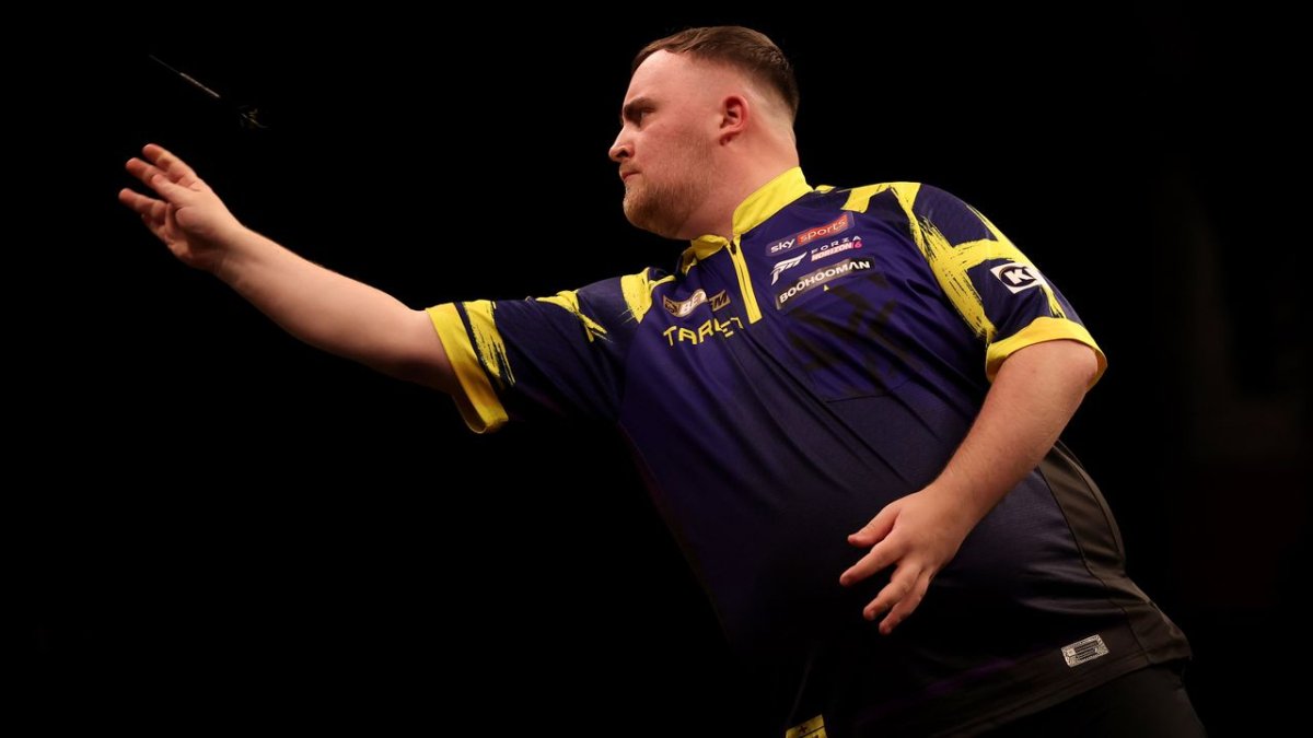 Darts players compete during the 2026 Premier League Darts Finals tournament.