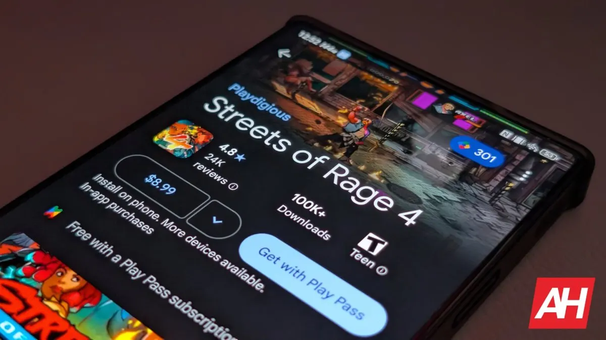 The Google Play Store interface shows new AI features and the Ask Play conversational search tool.