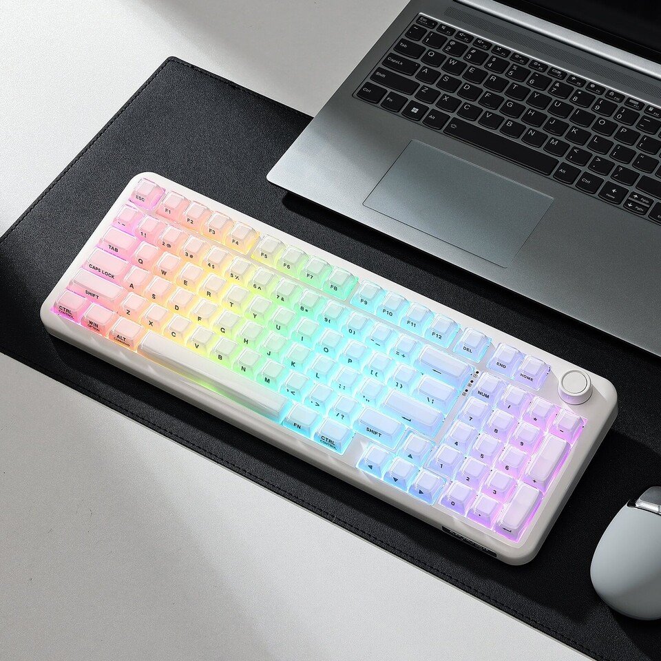 Yunzii X98 Solid Milky White Wireless Keyboard Overview