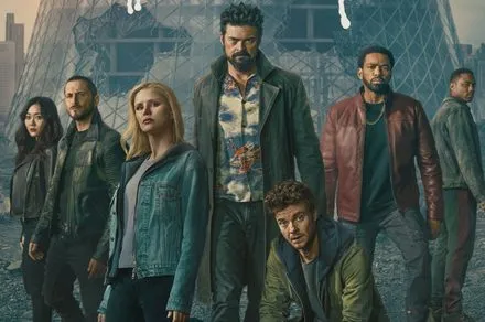 A scene from The Boys season five finale that highlights political allegory and character dynamics.