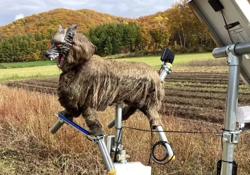 Japanese officials use an animatronic wolf to deter bears from populated areas.