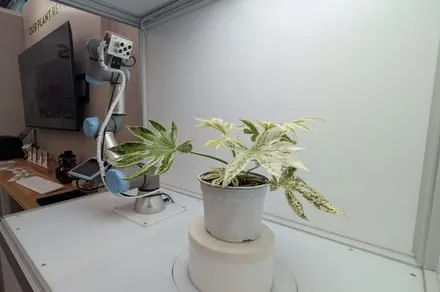 The PhenAIx robotic plant scanner demonstrates automated crop health analysis at the Chelsea Flower Show.