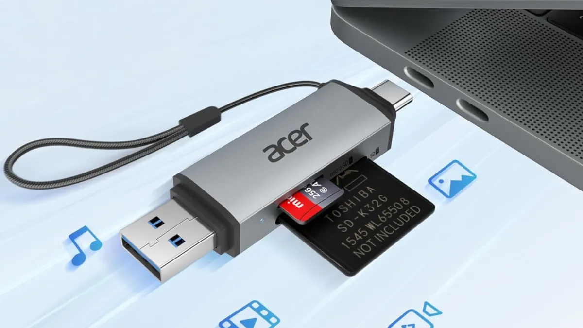 Acer dual-USB SD and microSD card reader