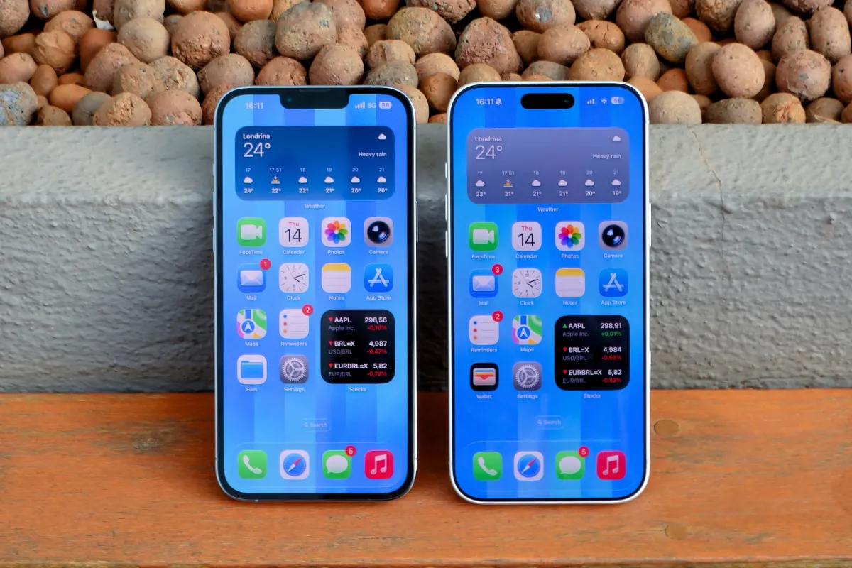 A four-year-old iPhone displayed alongside a newer device to demonstrate diminishing annual upgrade benefits.
