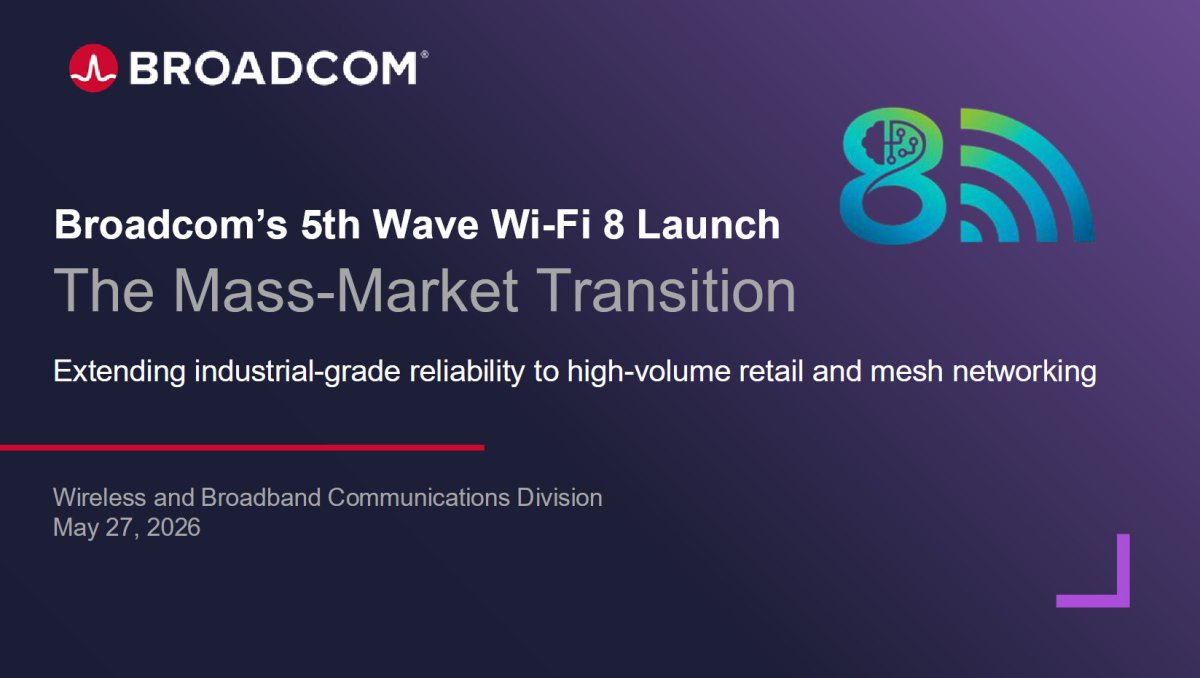 Broadcom Wi-Fi 8 systems-on-chip for next-generation mesh and multi-gigabit router hardware.