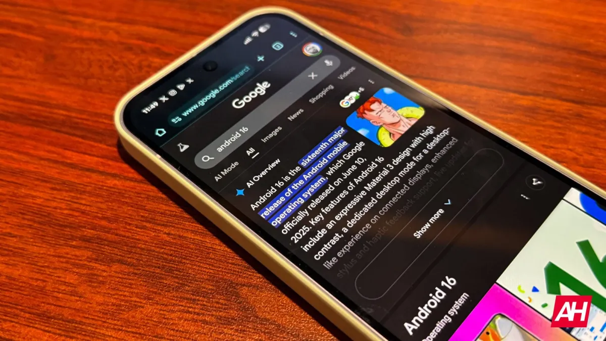 Google search results display AI Overview with highlighted trusted source websites