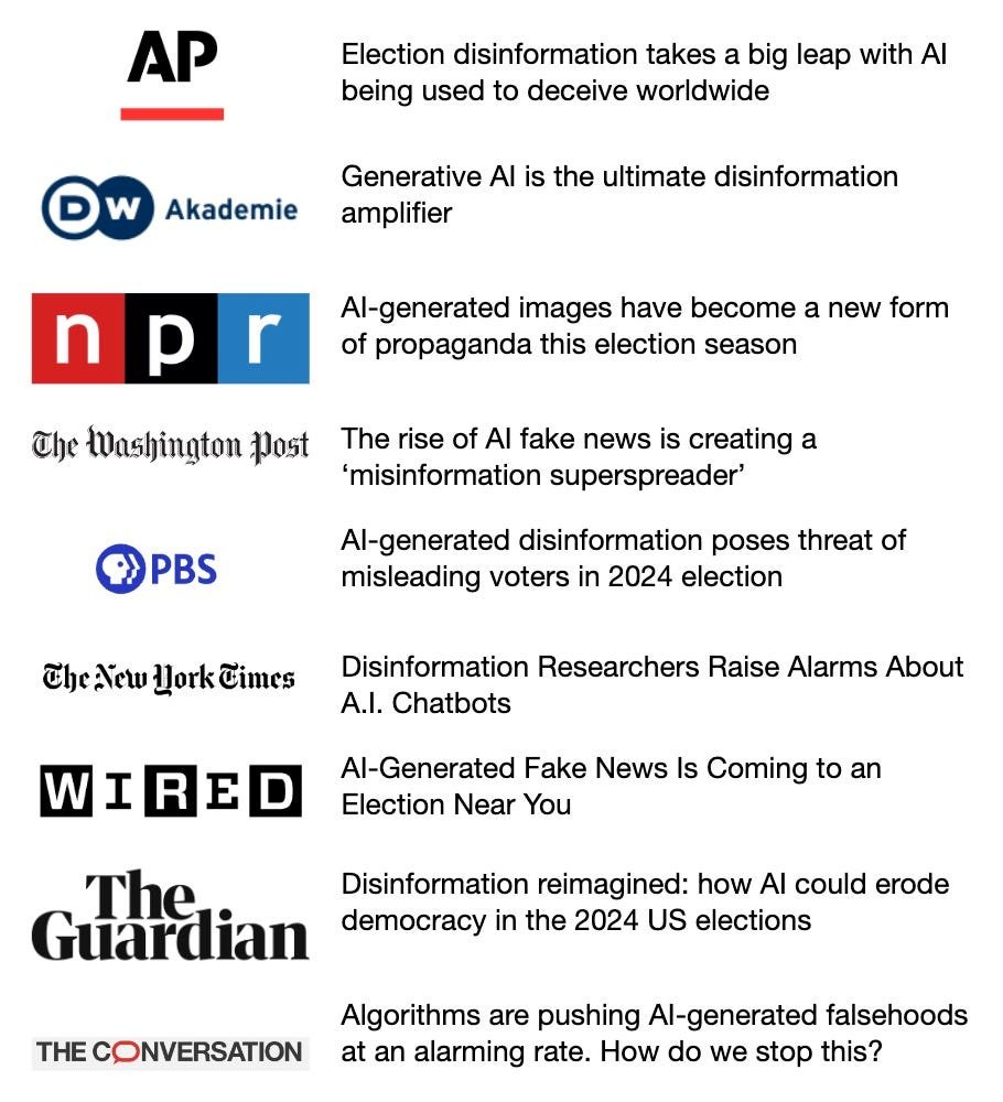 We Looked at 78 Election Deepfakes. Political Misinformation is not an AI Problem.