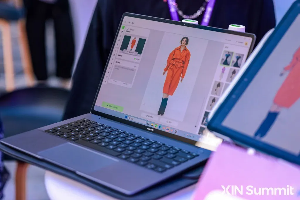 A designer uses real-time artificial intelligence software to generate and modify digital fashion prototypes.