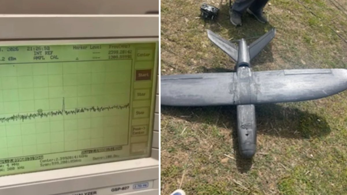 Volcanic basalt and pumice spray coating is applied to a drone prototype for radar absorption testing.