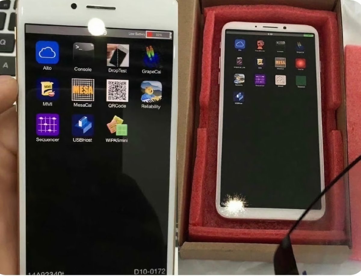 This image shows a fake iPhone 9 prototype render that was actually a cropped design for Chinese iPhone 8 clones.
