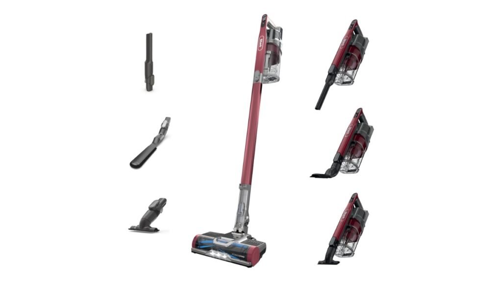 Cordless stick vacuum with floor brush and crevice tool attachments