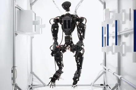 A humanoid robot receives a unique digital ID under China's new national tracking and safety oversight system.