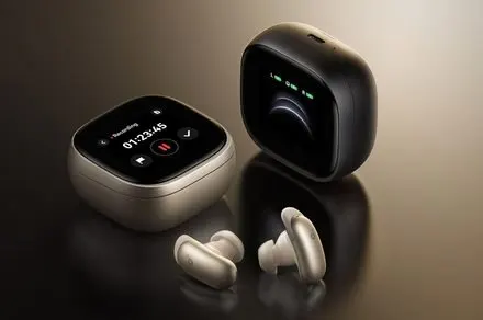 The Anker Soundcore Liberty 5 Pro wireless earbuds rest inside their charging case.