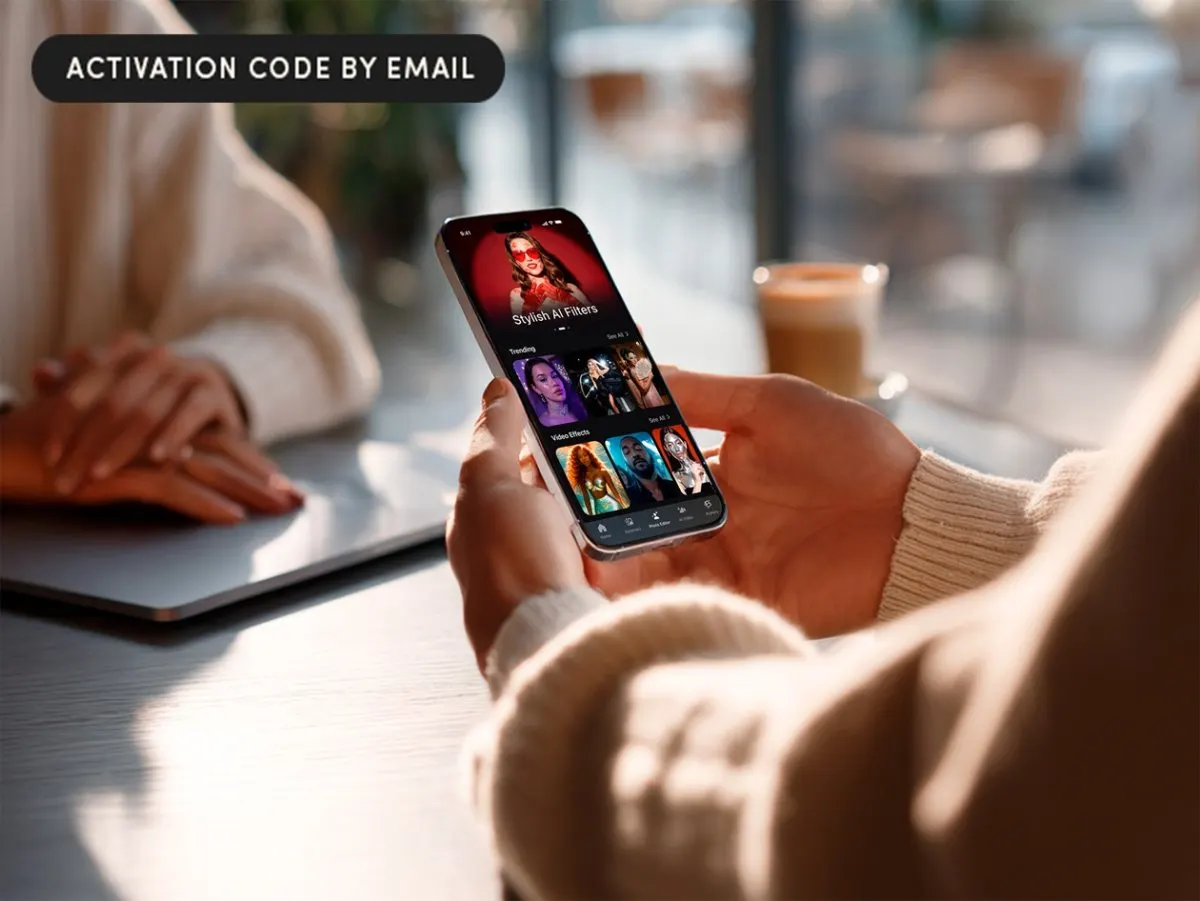 ARTA mobile application interface displaying integrated AI tools for image generation and video editing on iOS and Android.