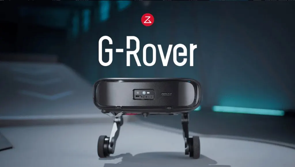 The prototype displays a wheel-legged robot vacuum designed for autonomous stair navigation at CES 2026.