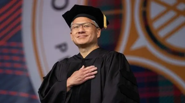NVIDIA CEO Jensen Huang addresses Carnegie Mellon graduates during the 2026 commencement ceremony.