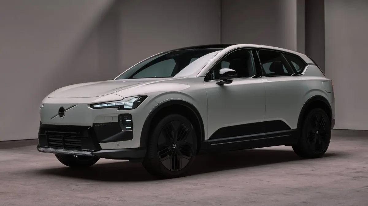 Volvo EX60 electric SUV exterior showcasing its modern design and aerodynamic profile.