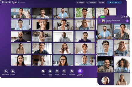 The interface displays unified customer relationship management tools with embedded artificial intelligence automation.